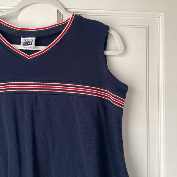 Take Nine Vintage Navy Sleeveless Tank Top with Striped Maternity - medium - Picture 4 of 5